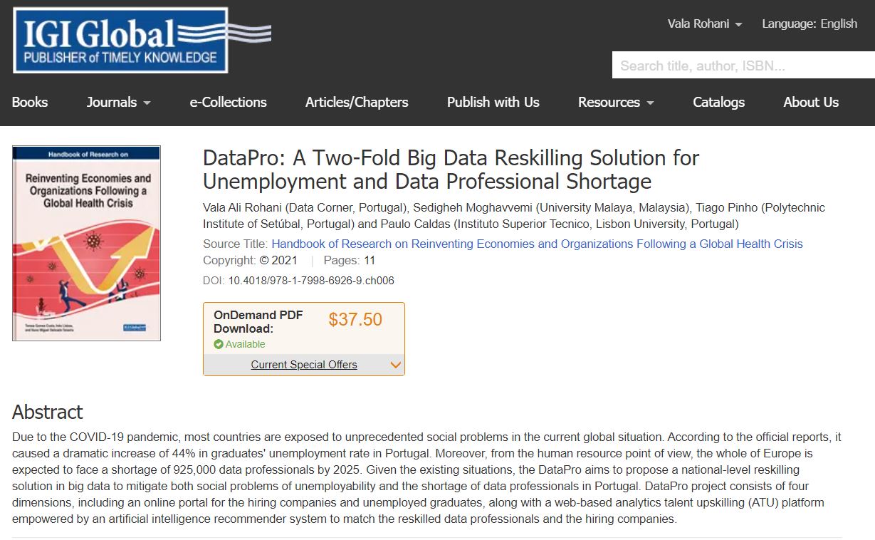 Our DataPro article published in IGI Global journal